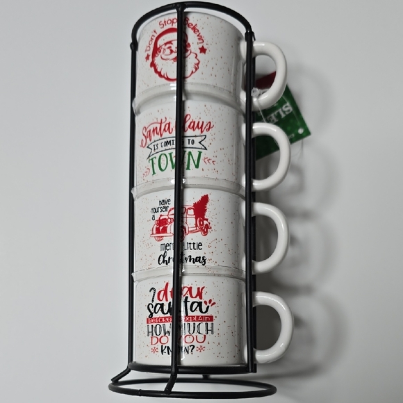 Other - New - Set of 4 Stackable Expresso Christmas Mugs